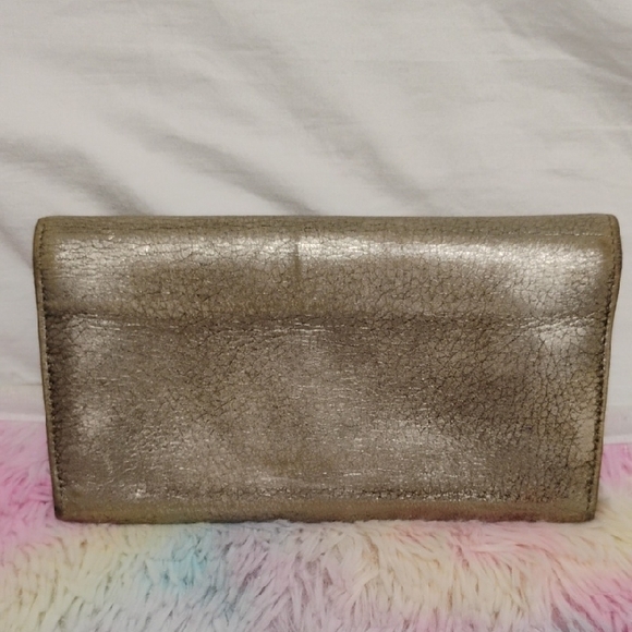 SALE! Jimmy Choo Gold Metallic Wallet Gently Used - Picture 7 of 12